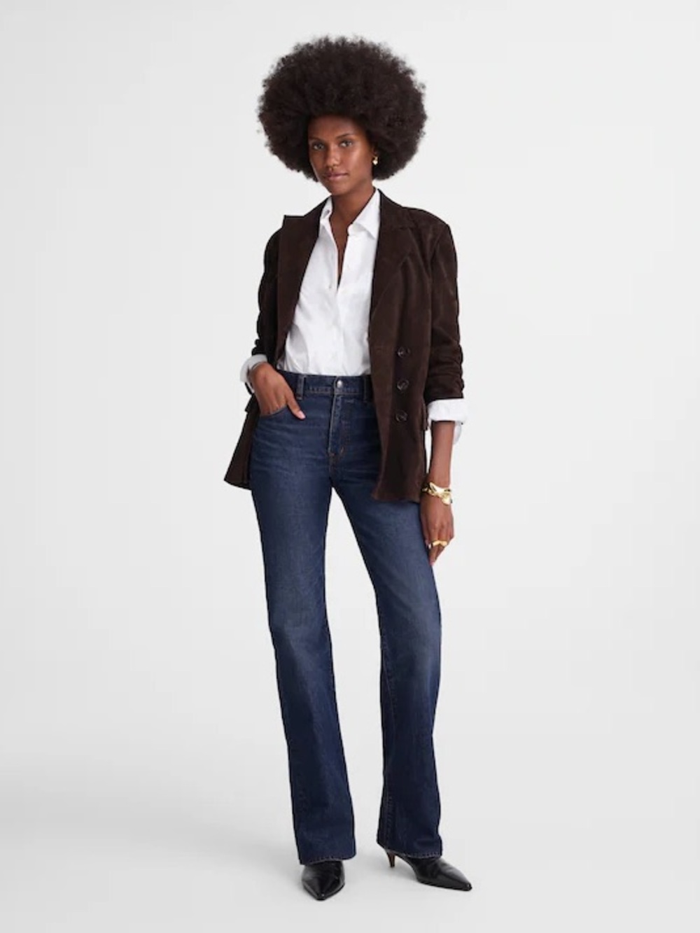 High-Rise Dark Wash Straight Jeans - Blue Size 32 NWT